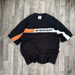 Vintage Tony Stewart NASCAR embroidered oversized retro y2k tee